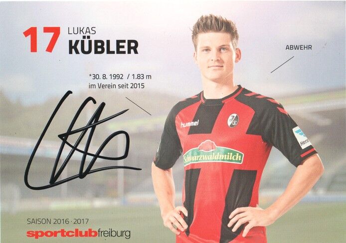 Autogramm Fussball | SC Freiburg | 2016 | Lukas KÜBLER