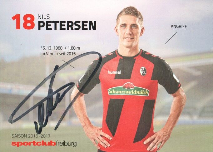 Autogramm Fussball | SC Freiburg | 2016 | Nils PETERSEN