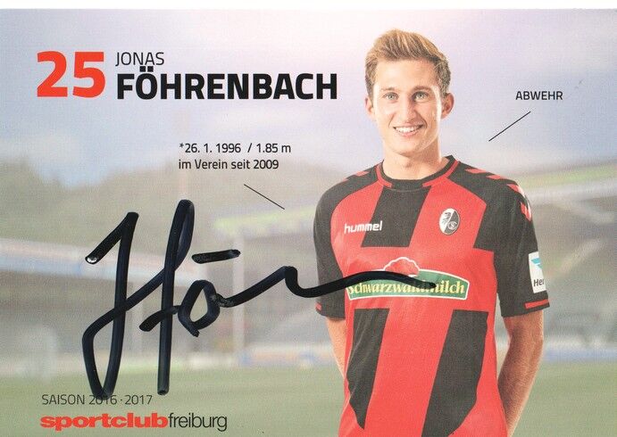 Autogramm Fussball | SC Freiburg | 2016 | Jonas FÖHRENBACH