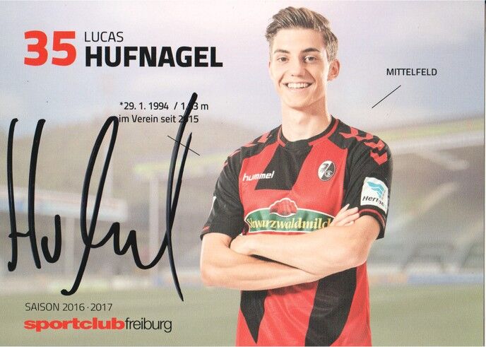 Autogramm Fussball | SC Freiburg | 2016 | Lucas HUFNAGEL