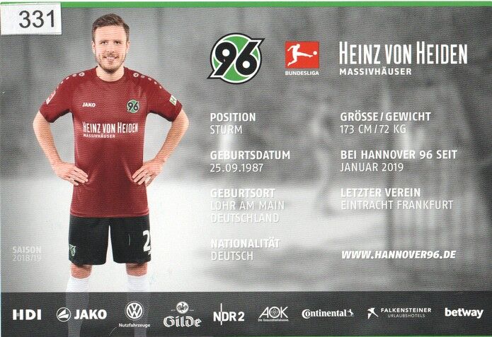 Autogramm Fussball | Hannover 96 | 2018 | Nicolai MÜLLER