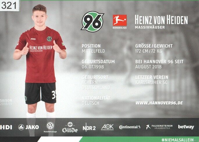 Autogramm Fussball | Hannover 96 | 2018 | Florent MUSLIJA