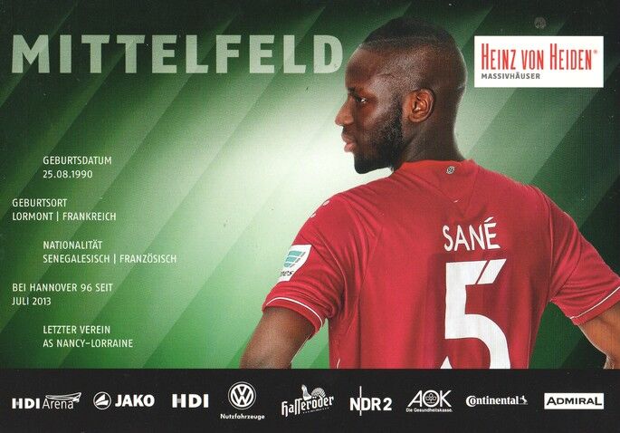 Autogramm Fussball | Hannover 96 | 2014 | Salif SANE