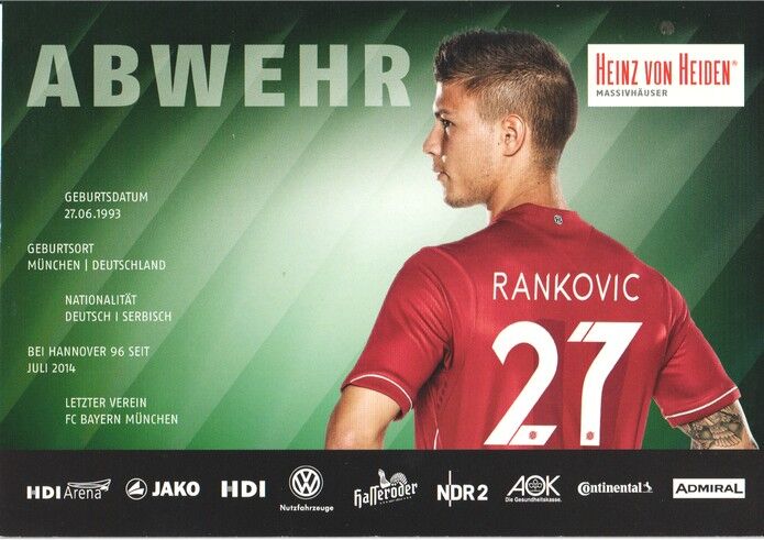 Autogramm Fussball | Hannover 96 | 2014 | Vladimir RANKOCVIC