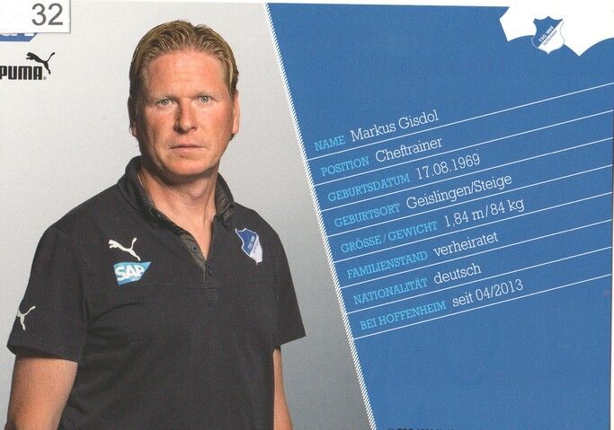 Autogramm Fussball | TSG 1899 Hoffenheim | 2013 | Markus GISDOL