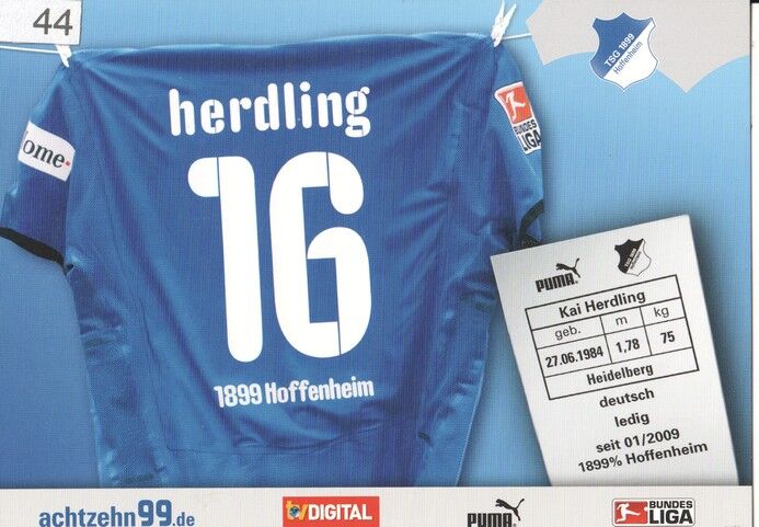Autogramm Fussball | TSG 1899 Hoffenheim | 2008 | Kai HERDLING