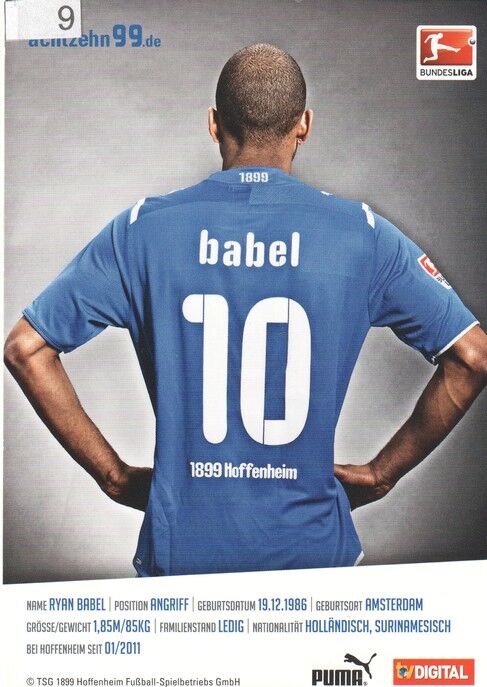 Autogramm Fussball | TSG 1899 Hoffenheim | 2010 | Ryan BABEL