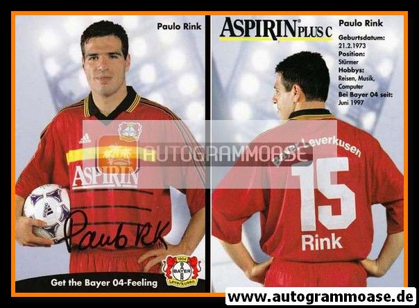 Autogramm Fussball | Bayer Leverkusen | 1998 | Paulo RINK