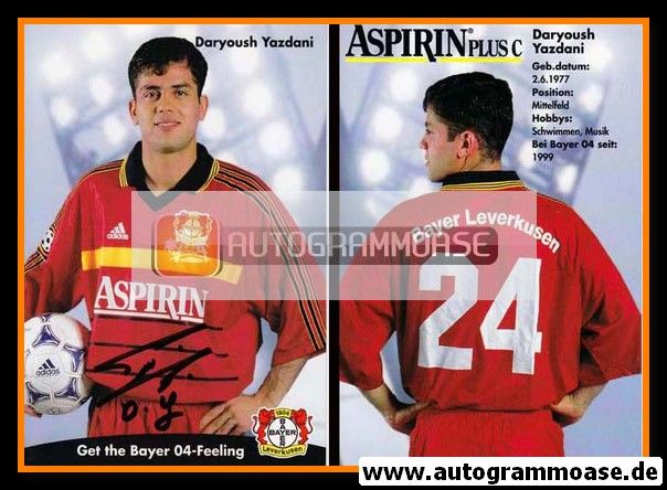 Autogramm Fussball | Bayer Leverkusen | 1998 | Daryoush YAZDANI