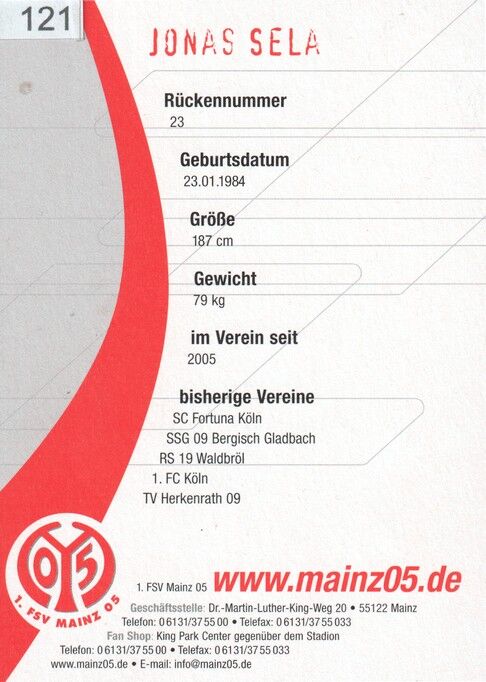 Autogramm Fussball | FSV Mainz 05 | 2005 | Jonas SELA