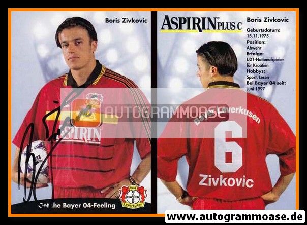 Autogramm Fussball | Bayer Leverkusen | 1998 | Boris ZIVKOVIC