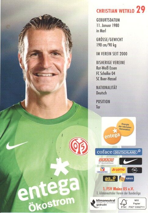 Autogramm Fussball | FSV Mainz 05 | 2012 | Christian WETKLO
