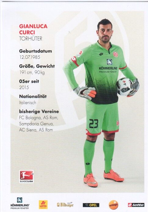 Autogramm Fussball | FSV Mainz 05 | 2016 | Gianluca CURCI