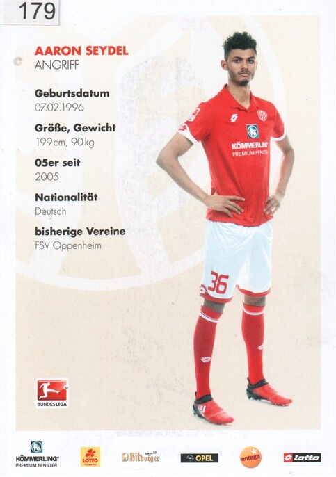 Autogramm Fussball | FSV Mainz 05 | 2016 | Aaron SEYDEL