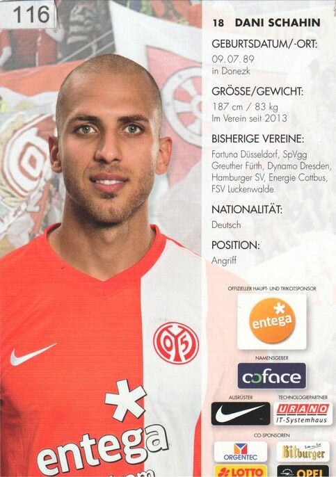 Autogramm Fussball | FSV Mainz 05 | 2013 | Dani SCHAHIN