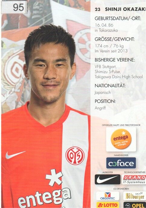 Autogramm Fussball | FSV Mainz 05 | 2013 | Shinji OKAZAKI