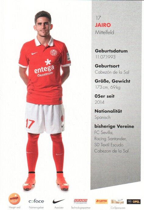 Autogramm Fussball | FSV Mainz 05 | 2014 | JAIRO