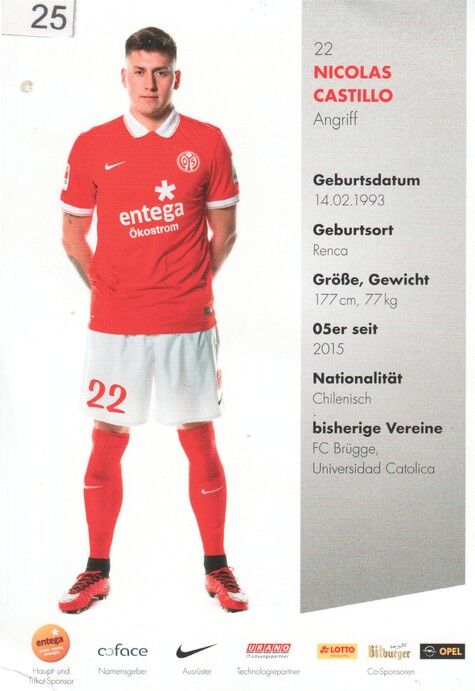 Autogramm Fussball | FSV Mainz 05 | 2014 | Nicolas CASTILLO