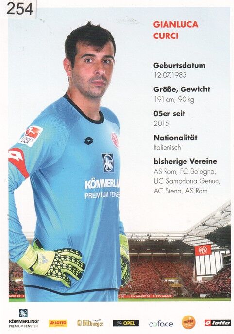 Autogramm Fussball | FSV Mainz 05 | 2015 | Gianluca CURCI