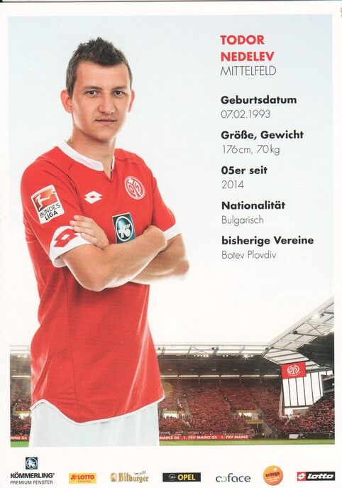 Autogramm Fussball | FSV Mainz 05 | 2015 | Todor NEDELEV