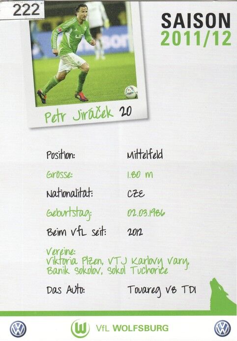 Autogramm Fussball | VfL Wolfsburg | 2011 | Petr JIRACEK