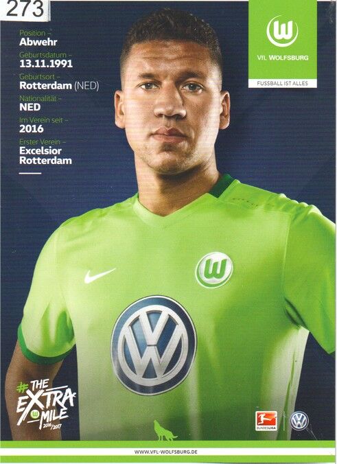 Autogramm Fussball | VfL Wolfsburg | 2016 | Jeffrey BRUMA
