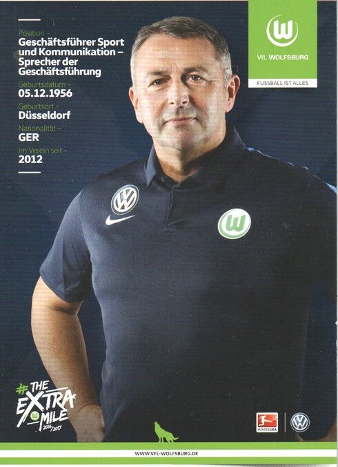 Autogramm Fussball | VfL Wolfsburg | 2016 | Klaus ALLOFS