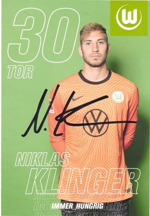 Autogramm Fussball | VfL Wolfsburg | 2020 | Niklas KLINGER