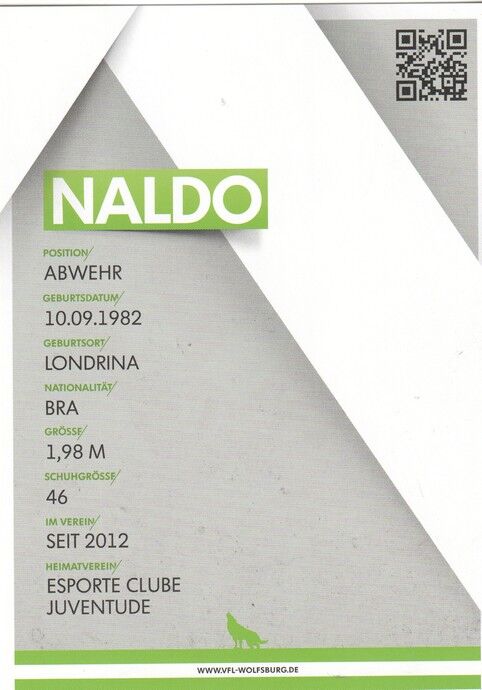 Autogramm Fussball | VfL Wolfsburg | 2014 | NALDO