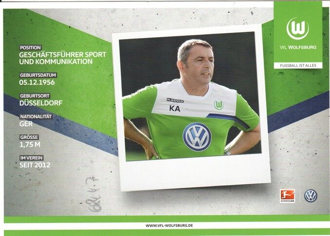 Autogramm Fussball | VfL Wolfsburg | 2015 | Klaus ALLOFS