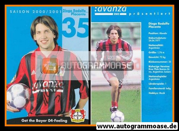 Autogramm Fussball | Bayer Leverkusen | 2000 | Diego PLACENTE