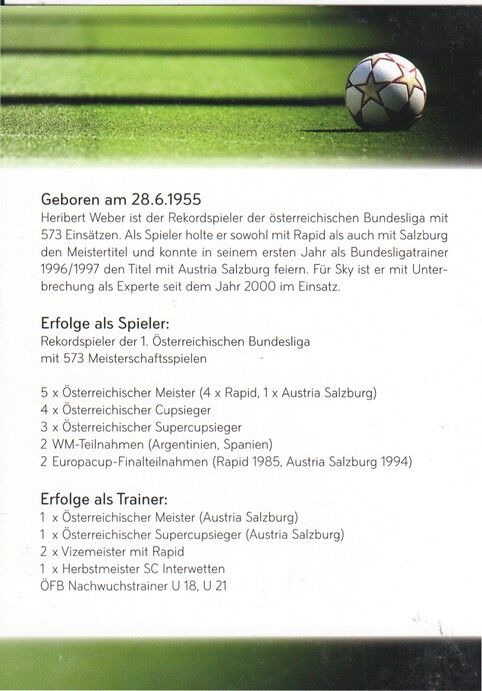 Autogramm TV | SKY | Heribert WEBER | 2020er (Portrait Color)
