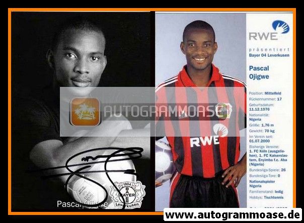 Autogramm Fussball | Bayer Leverkusen | 2001 | Pascal OJIGWE