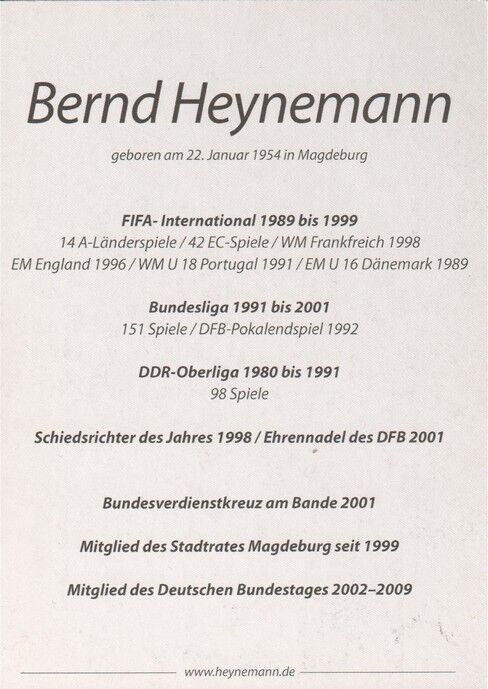 Autogramm Fussball | Schiedsrichter | 2010er | Bernd HEYNEMANN (Portrait Color)