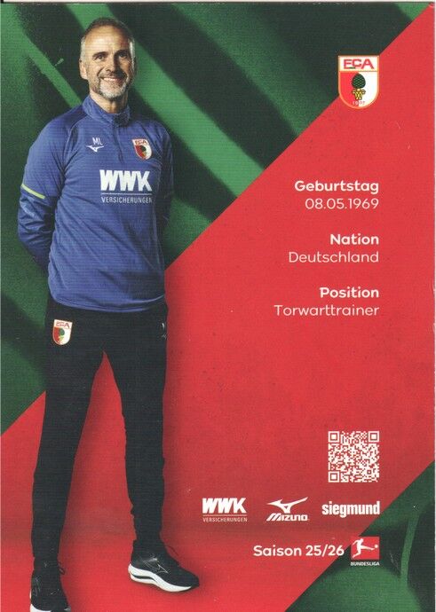 Autogramm Fussball | FC Augsburg | 2025 | Marco LANGNER