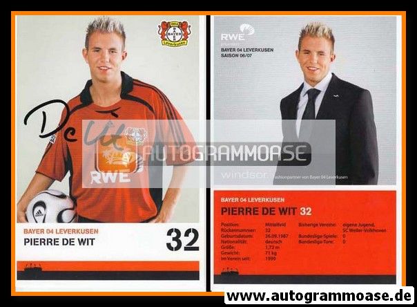 Autogramm Fussball | Bayer Leverkusen | 2006 | Pierre DE WIT