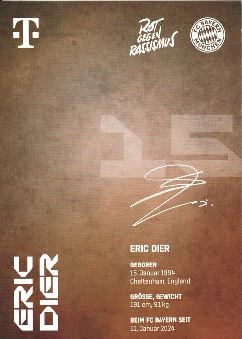 Autogramm Fussball | FC Bayern München | 2024 | Eric DIER