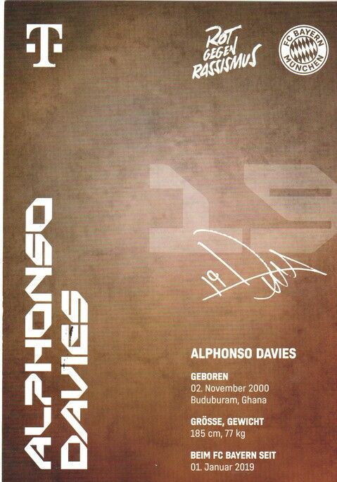 Autogramm Fussball | FC Bayern München | 2024 | Alphonso DAVIES