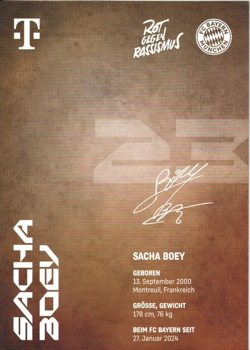 Autogramm Fussball | FC Bayern München | 2024 | Sacha BOEY