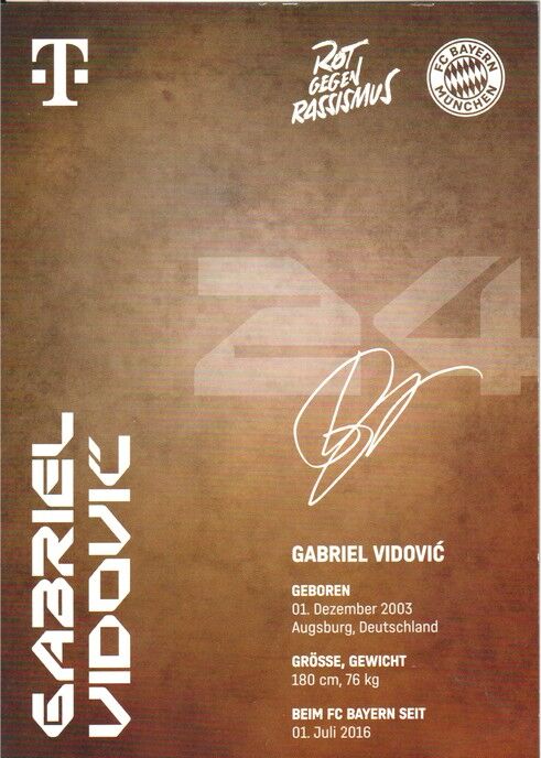 Autogramm Fussball | FC Bayern München | 2024 | Gabriel VIDOVIC