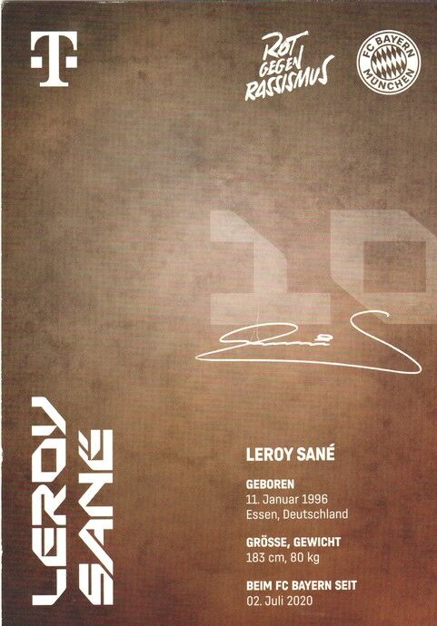 Autogramm Fussball | FC Bayern München | 2024 | Leroy SANE