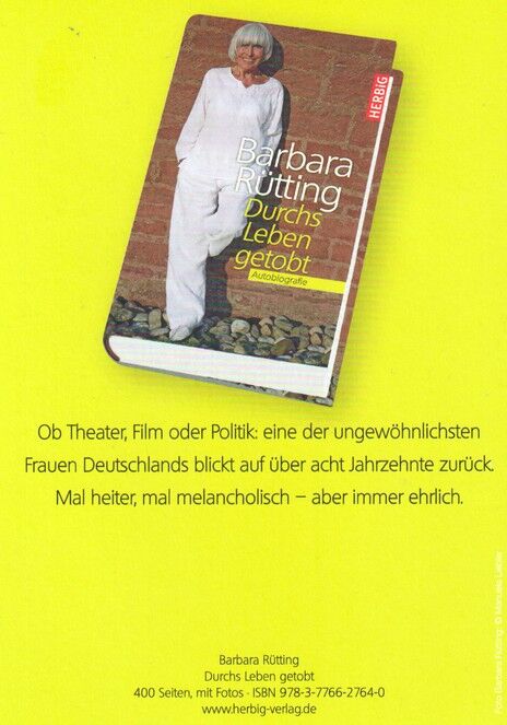 Autogramm Schauspieler | Barbara RÜTTING | 2015 (Portrait Color Herbing) Autobiografie