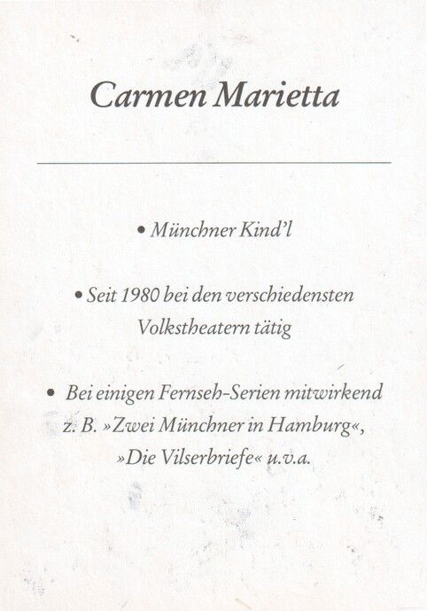 Autogramm Schauspieler | Carmen MARIETTA | 2000er (Portrait Color)