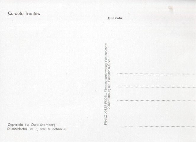 Autogramm Schauspieler | Cordula TRANTOW | 1990er (Portrait SW Rüdel) Sternberg