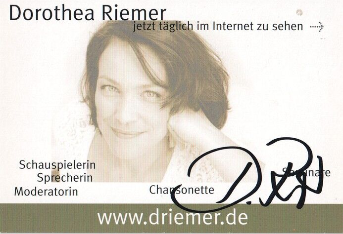 Autogramm Schauspieler | Dorothea RIEMER | 2000 (Portrait SW Ott)