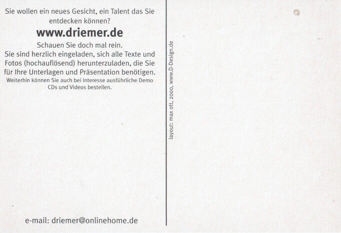 Autogramm Schauspieler | Dorothea RIEMER | 2000 (Portrait SW Ott)