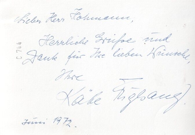 Autogramm Schauspieler | Käte FRIEGLSANG (?) | 1970er (Portrait SW)