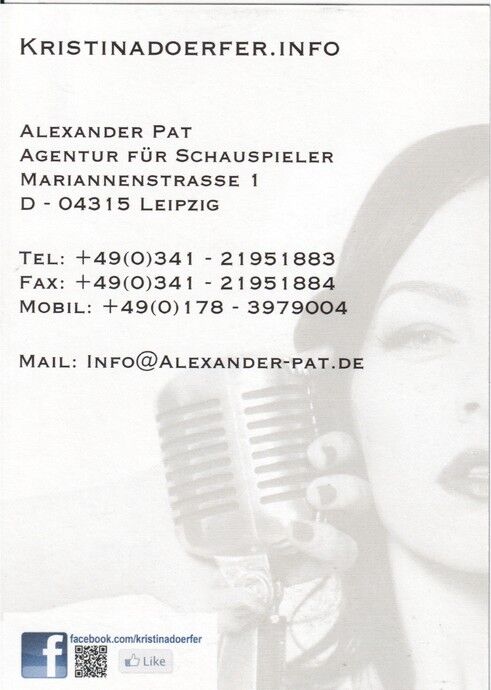 Autogramm Schauspieler | Kristina DÖRFER | 2010er (Portrait SW Pat)