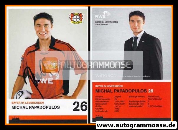 Autogramm Fussball | Bayer Leverkusen | 2006 | Michal PAPADOPULOS