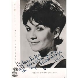 Autogramm Schauspieler | Ingrid OHLENSCHLÄGER | 1960er (Portrait SW Distel)